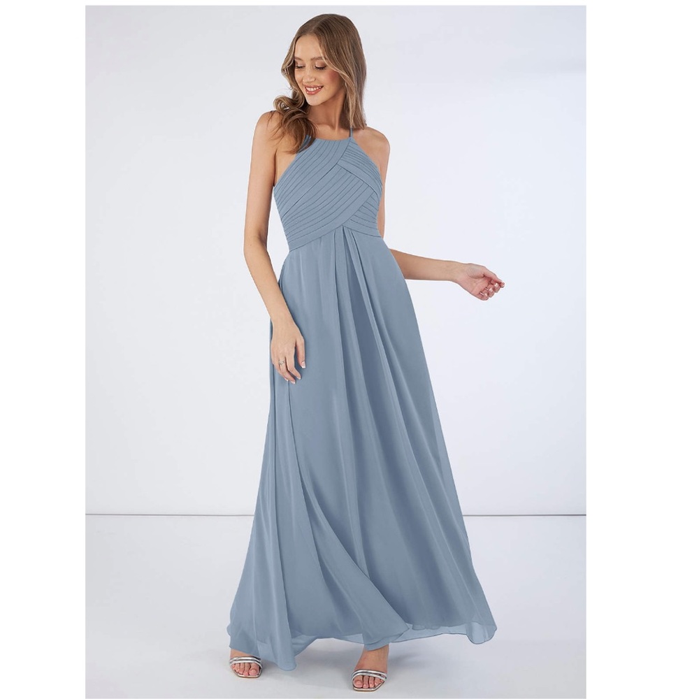 Azazie Ginger Dress in Dusty Blue